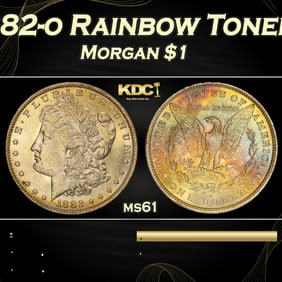 PCGS 1882-o Morgan Dollar Rainbow Toned $1 ms61 PCGS