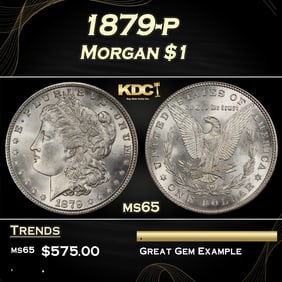 1879-p Morgan Dollar $1 Grades ms65