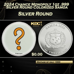 2024 Chance Monopoly 1oz .999 Silver Round Colorized Samoa Round