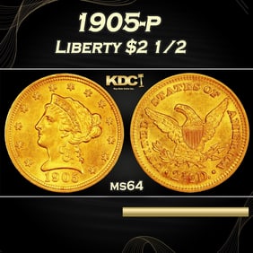 1905-p Gold Liberty Quarter Eagle $2 1/2 ms64 SEGS