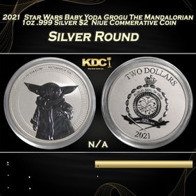 2021 Star Wars Baby Yoda Grogu The Mandalorian 1oz .999 Silver $2 Niue Commerative Coin Grades