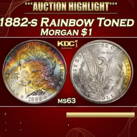 PCGS 1882-s Morgan Dollar Rainbow Toned $1 ms63 PCGS
