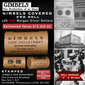 20 Morgan Roll Rare Unc GIMBLES A Level 20 Coin