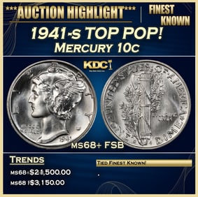 1941-s Mercury Dime TOP POP! 10c ms68+ FSB SEGS