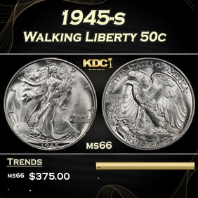 1945-s Walking Liberty Half Dollar 50c Grades ms66