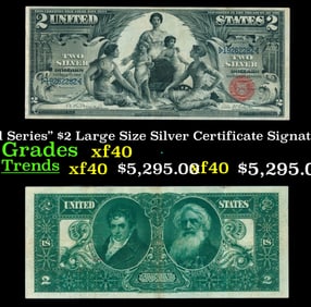 1896 $2 Large Size Silver Certificate "Educational Series" Grades xf Signatures Bruce/Roberts