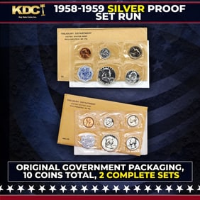 Complete Set of $5 Small Size Blue Seal Silver Certficates 1934 & 1953 Grades AU/CU