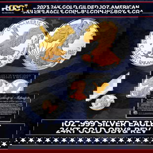 2023 24K Gold Gilded 1oz American Silver Eagle Coin, BU Coin w/ Box & COA Other Toy: 2023 24K Gold Gilded 1oz American Silver Eagle Coin, BU Coin w/ Box & COA. Seize this opportunity to acquire this Gold Gilded 2023 American Silver Eagle Dollar U.S. Coin. To enhance the original desig