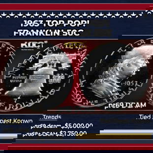 1963 Proof Franklin Half Dollar TOP POP! 50c pr69 DCAM SEGS: 1963 TOP POP! Franklin Half Dollar 50c pr69 DCAM SEGS.