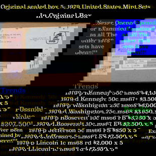 Original sealed Box of 5x 1979 United States Mint Set's: Original sealed Box of 5x 1979 United States Mint Set's.