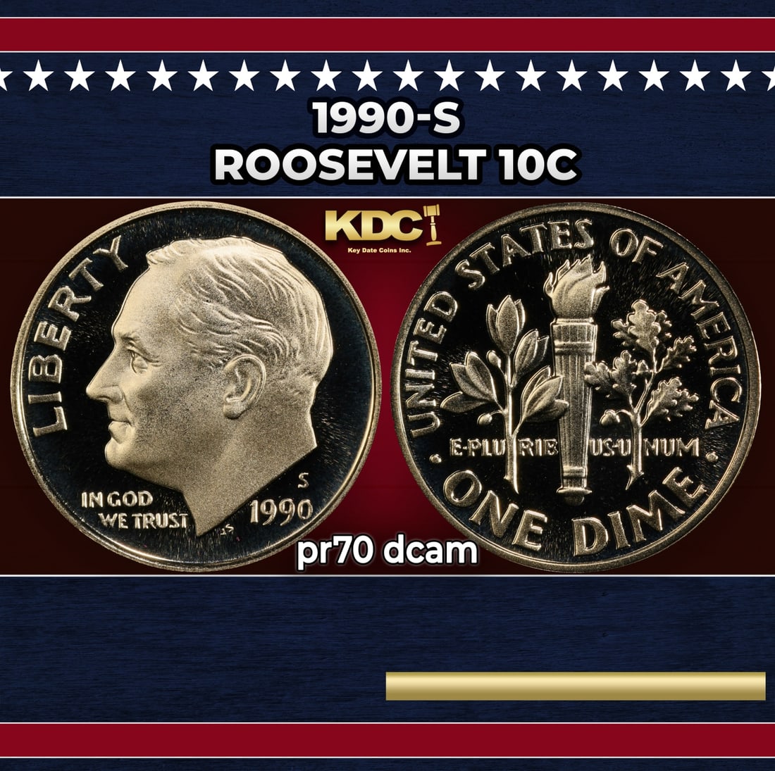 1990-s Proof Roosevelt Dime 10c pr70 dcam SEGS (1 of 3)