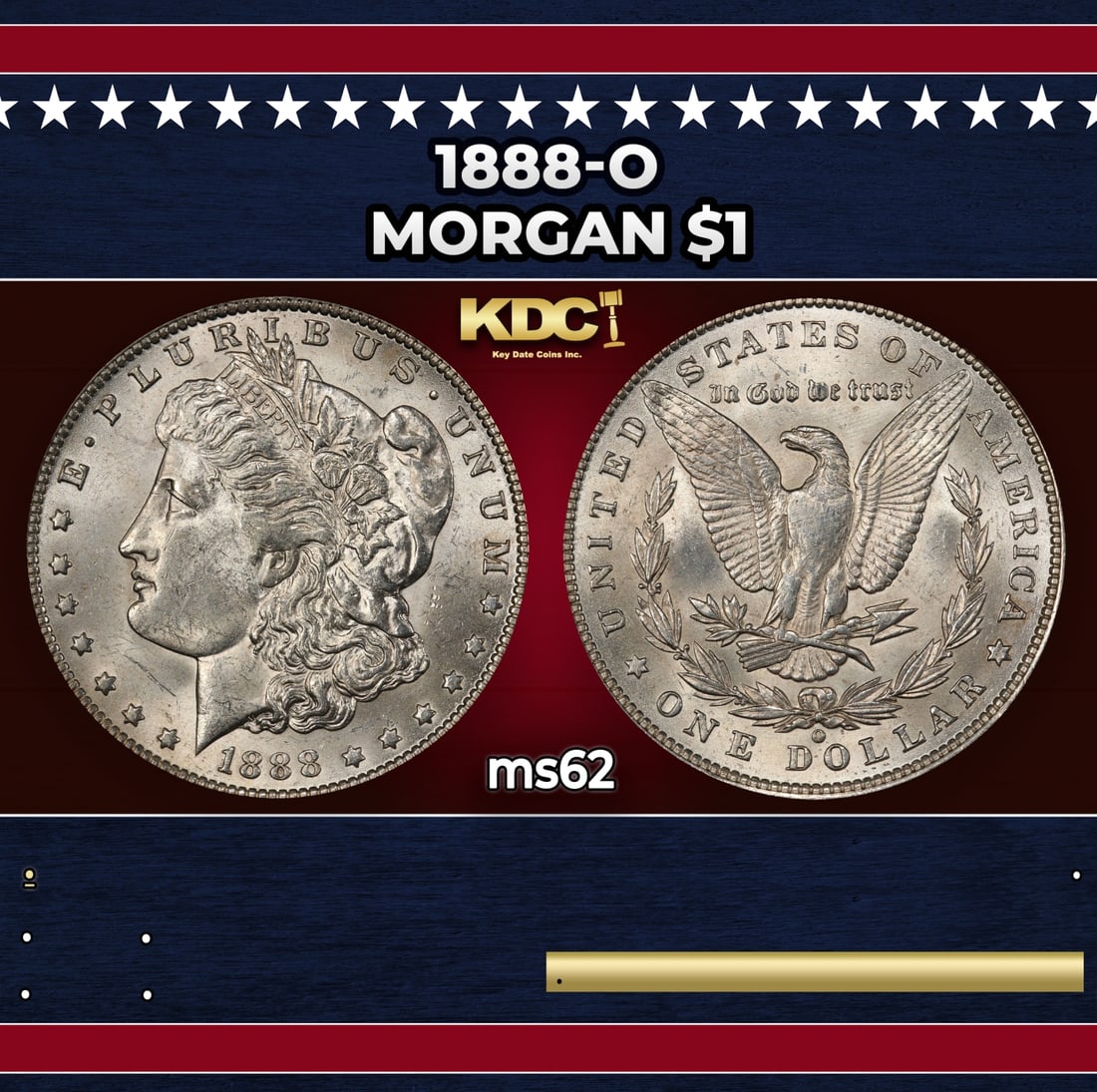 1888-o Morgan Dollar $1 Grades ms62 (1 of 3)