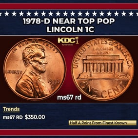 1974-p Lincoln Cent Near Top Pop 1c ms67+ rd SEGS