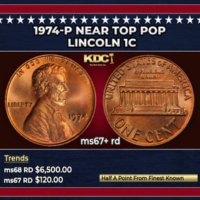 1973-d Lincoln Cent Near Top Pop 1c ms67 rd SEGS