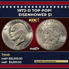 1972-d Washington Quarter Near Top Pop 25c ms67+ SEGS