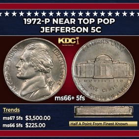 1972-s Lincoln Cent TOP POP! 1c ms67+ rd SEGS