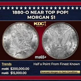1880-o Morgan Dollar Near Top Pop! $1 ms65+ SEGS