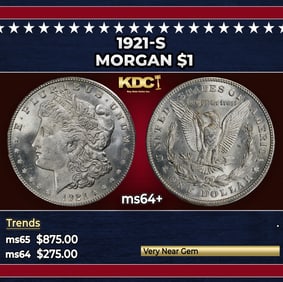 1921-s Morgan Dollar $1 Grades ms64+