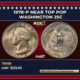 1978-d Kennedy Half Dollar Near Top Pop 50c ms67 SEGS