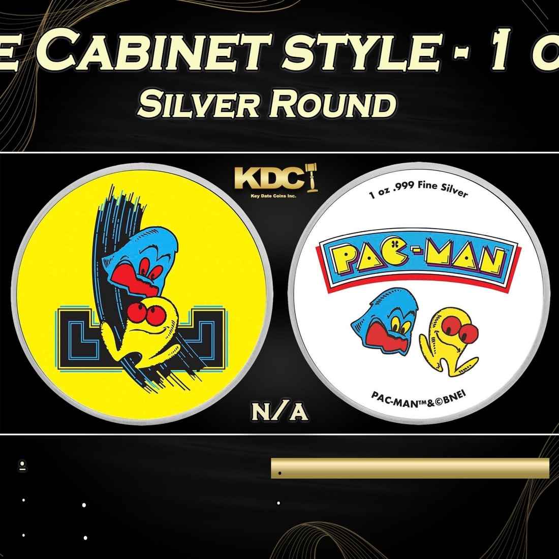 PAC-MAN Arcade Cabinet style - 1 oz Silver Round Round (1 of 3)
