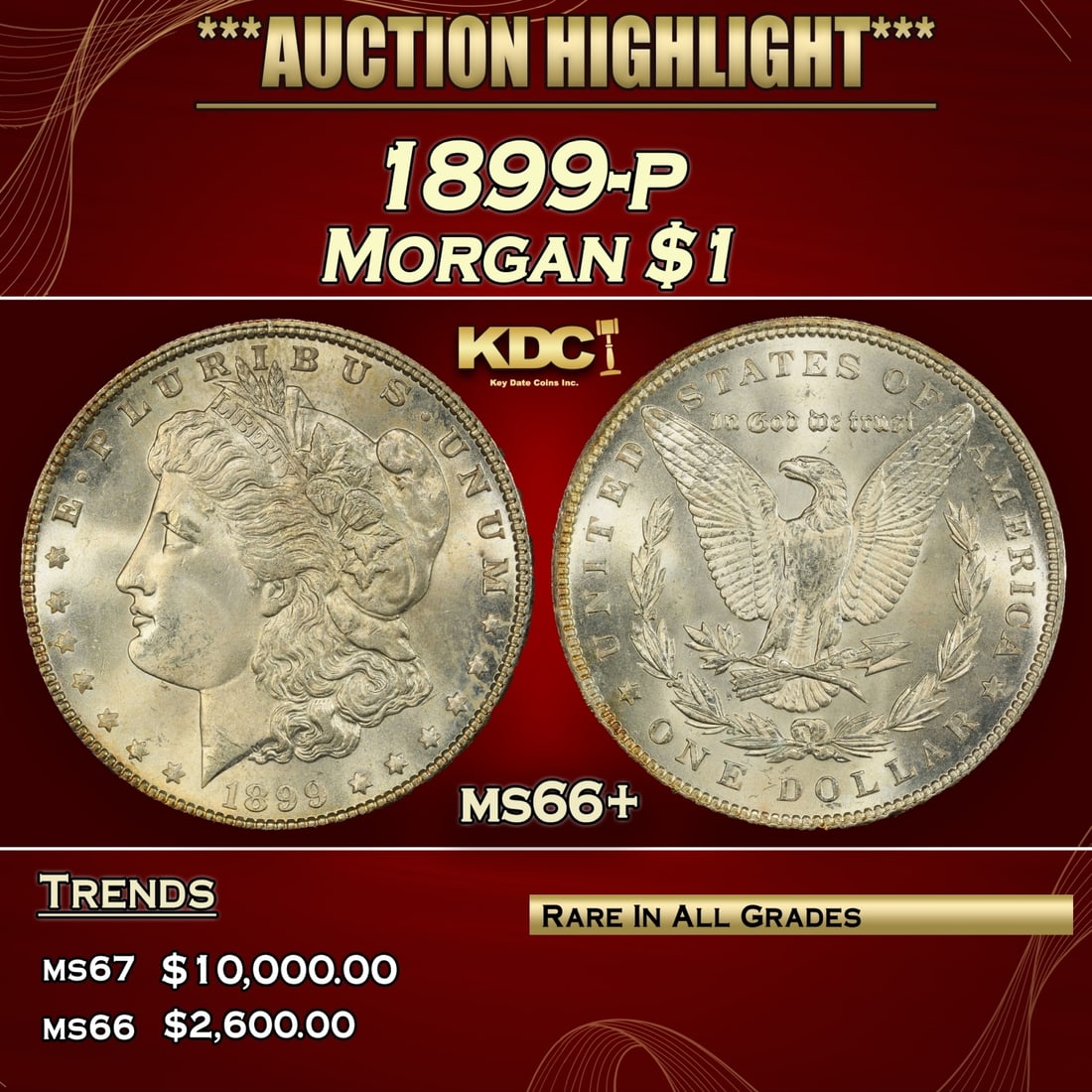 1899-p Morgan Dollar $1 ms66+ SEGS (1 of 3)