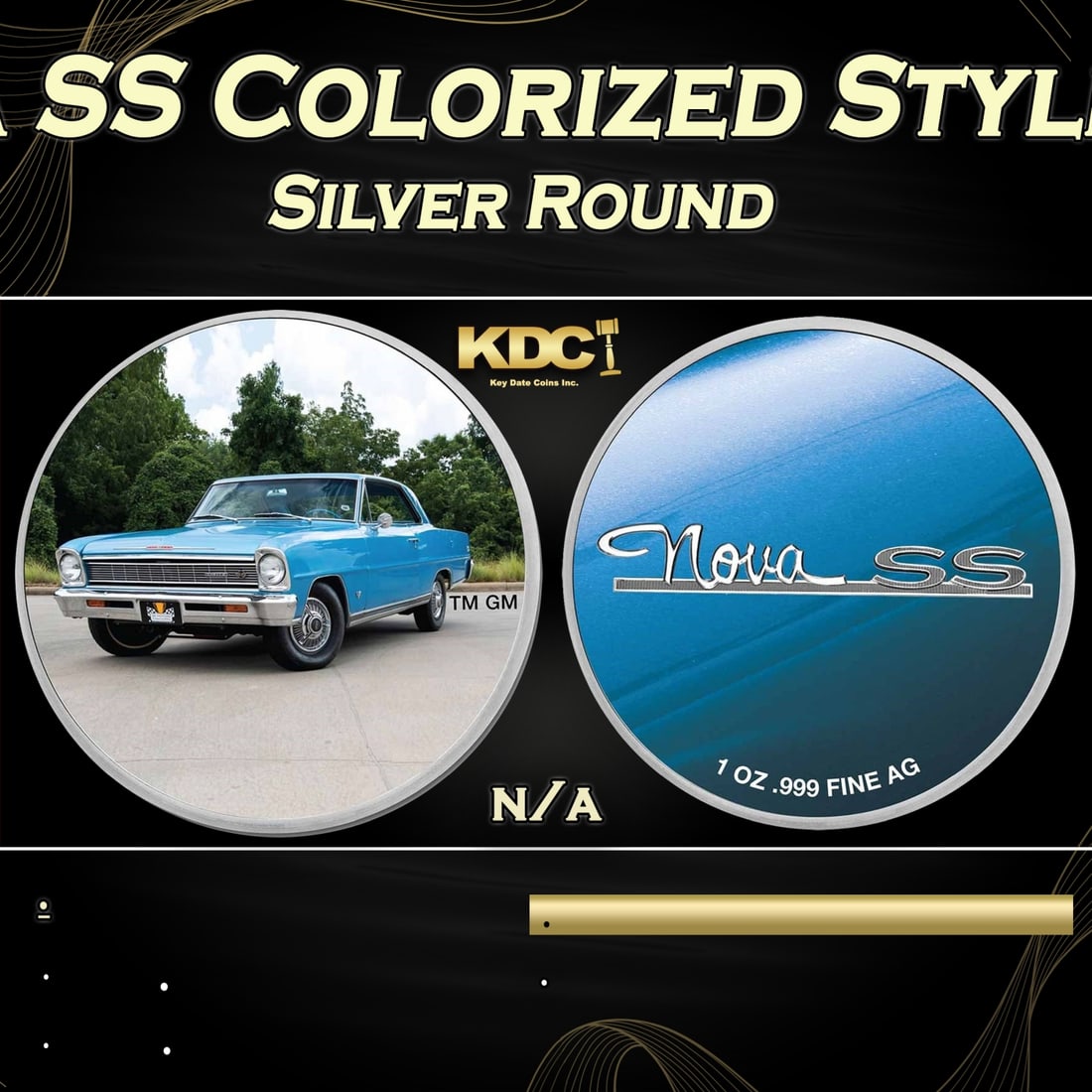 1966 Chevrolet Nova SS Colorized Style - 1 oz Silver Round Round (1 of 3)