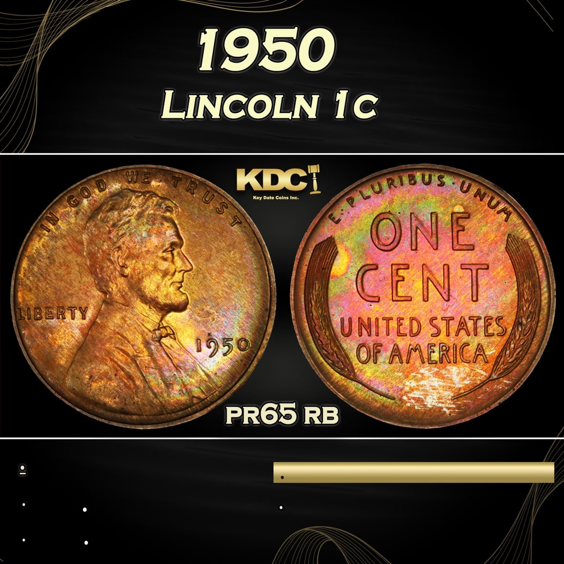 PCGS 1950 Proof Lincoln Cent 1c pr65 rb PCGS (1 of 5)