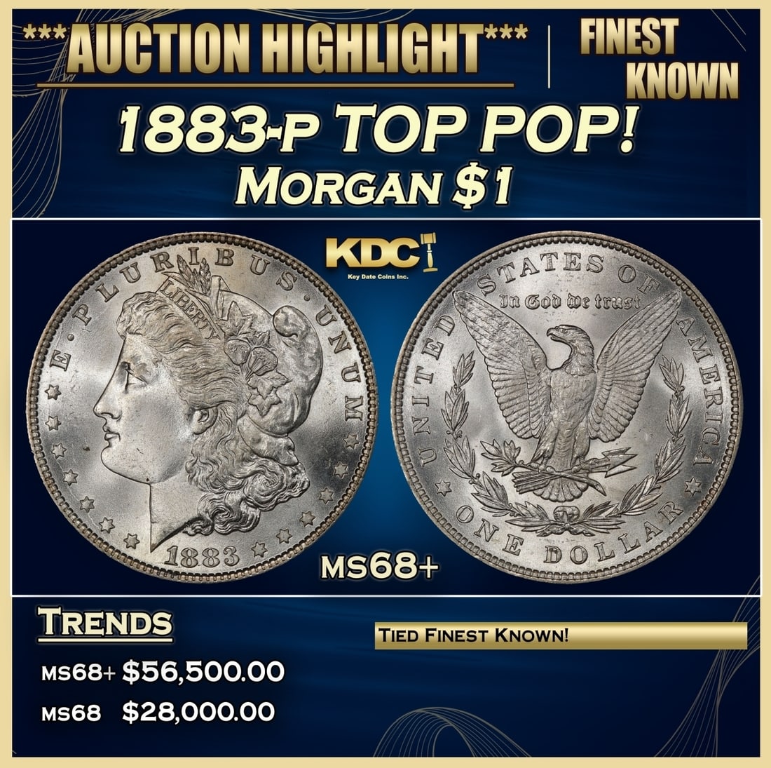 1883-p Morgan Dollar TOP POP! $1 ms68+ SEGS (1 of 3)