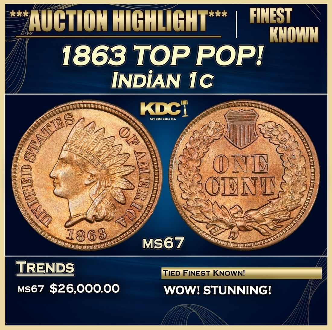 1863 Indian Cent TOP POP! 1c ms67 SEGS (1 of 3)