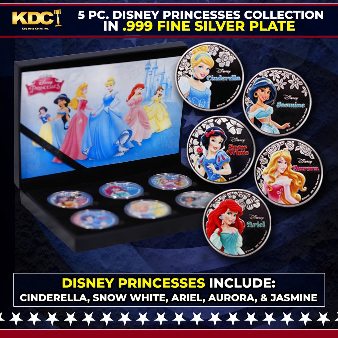 10 Coin Gold Plated Disney Princesses Set: 10 Coin Gold Plated Disney Princesses Set.