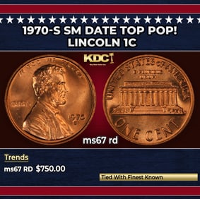 1975-p Lincoln Cent Near Top Pop 1c ms67 rd SEGS