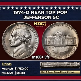 1973-p Jefferson Nickel TOP POP! 5c ms67 5fs SEGS