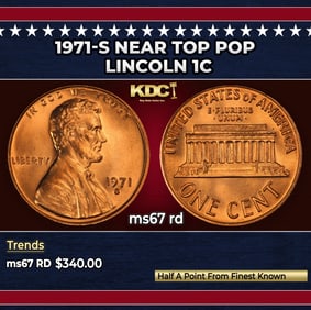 1970-s Sm Date Lincoln Cent TOP POP! 1c ms67 rd SEGS