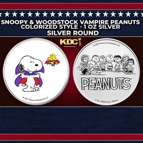 Franklin Peanuts Colorized Style - 1 oz Silver Round Round