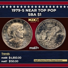 1972-d Eisenhower Dollar TOP POP! $1 ms67+ SEGS