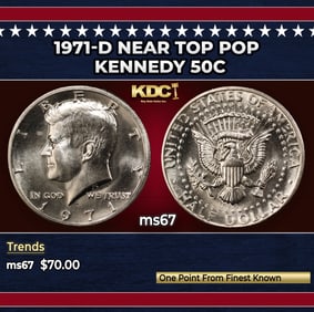 1970-p Washington Quarter Near Top Pop 25c ms67+ SEGS