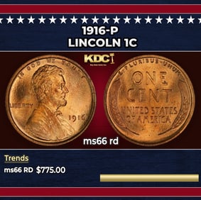 1916-p Lincoln Cent 1c Grades ms66 rd