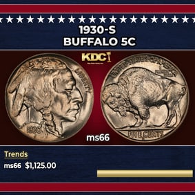 1930-s Buffalo Nickel 5c ms66 SEGS