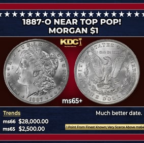 1887-o Morgan Dollar Near Top Pop! $1 ms65+ SEGS