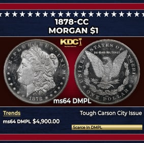 1878-cc Morgan Dollar $1 ms64 DMPL SEGS