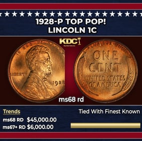 1928-p Lincoln Cent TOP POP! 1c ms68 rd SEGS