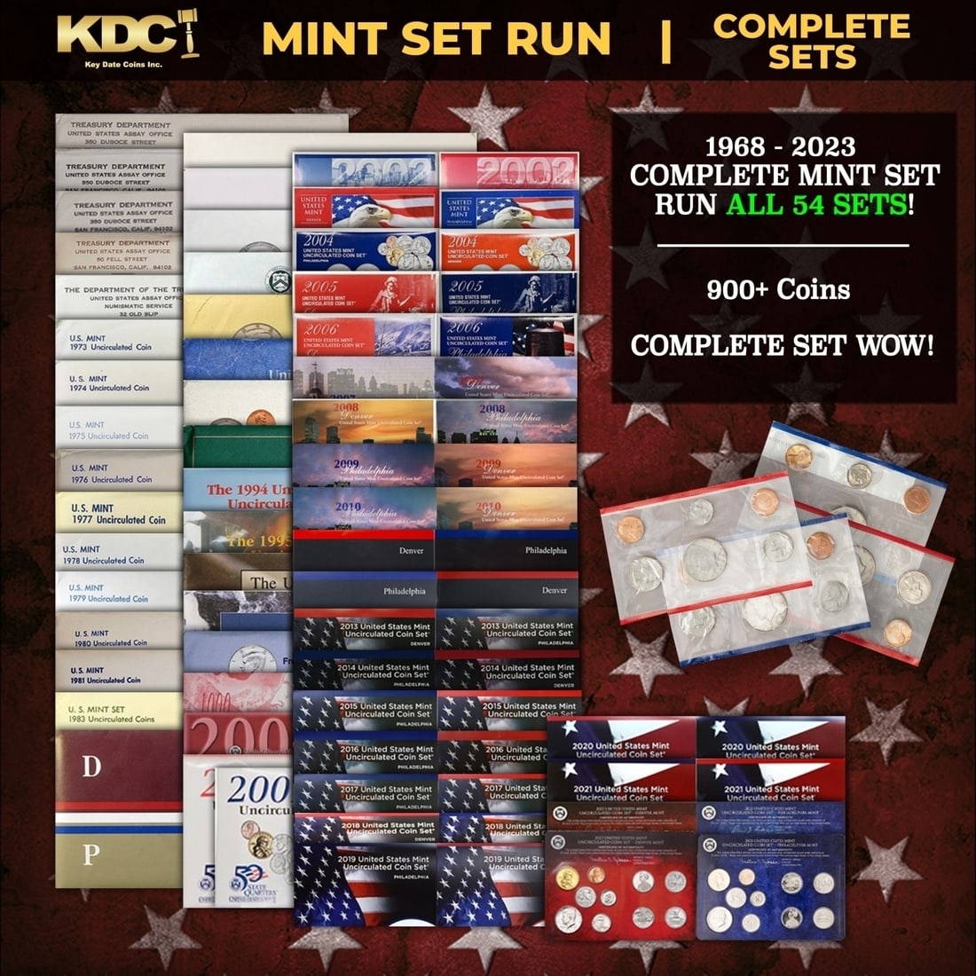 COMPLETE MINT SET RUN ALL 54 SETS! 1968-2023 914 Coins COMPLETE SET (1 of 20)