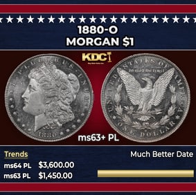 1880-o Morgan Dollar $1 ms63+ PL SEGS