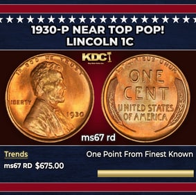 1930-p Lincoln Cent Near Top Pop! 1c ms67 rd SEGS