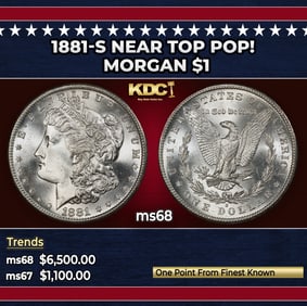 1881-s Morgan Dollar Near Top Pop! $1 ms68 SEGS