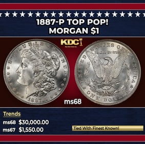 1887-p Morgan Dollar TOP POP! $1 ms68 SEGS