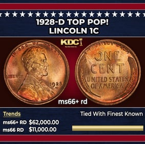 1928-d Lincoln Cent TOP POP! 1c ms66+ rd SEGS
