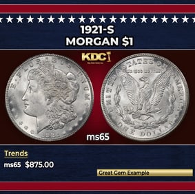 1921-s Morgan Dollar $1 Grades ms65