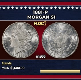1881-p Morgan Dollar $1 ms66 SEGS