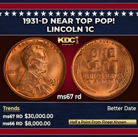 1931-d Lincoln Cent Near Top Pop! 1c ms67 rd SEGS